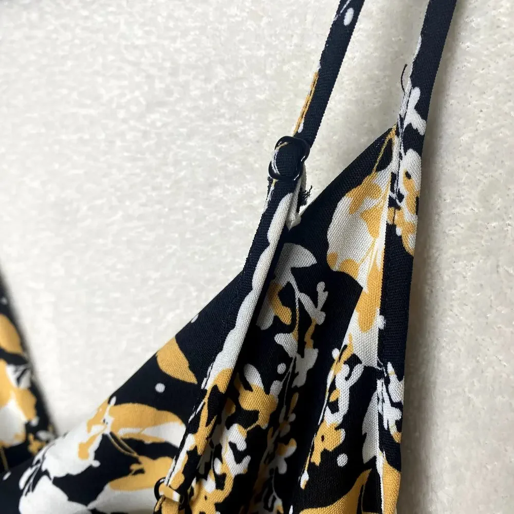 Lulus I Wanna Be Yours Floral Sleeveless Mini Slip Dress XL Black Cowl Neck - Picture 8 of 11